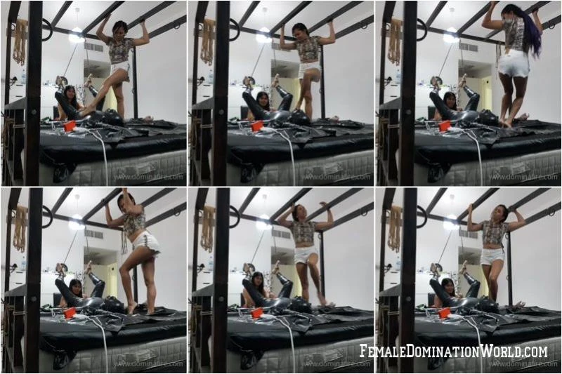 I punish him with nipple clamps with Queen Kali Rain SD  (2022 | MPEG-4)